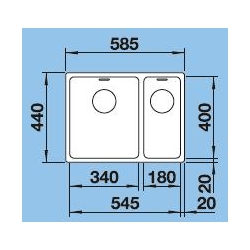 Zlewozmywak Blanco ANDANO 340/180-IF z korkiem automatycznym, z InFino lewa komora 522 976