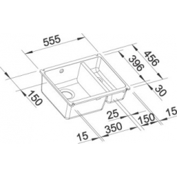 Zlewozmywak Blanco SUBLINE 350/150-U ceramiczny bez korka automatycznego z korkiem InFino Biały Połysk 523 741