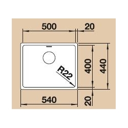 Zlewozmywak Blanco ANDANO 500-U z korkiem automatycznym, z InFino 522 968