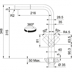 Bateria FRANKE MYTHOS PULL-OUT CZARNA STAL SZLACHETNA 115.0550.442