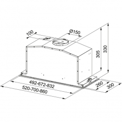 Okap podszafkowy FRANKE BOX PLUS GLASS FBI 537 XS/WH 305.0528.071