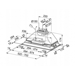 Okap kuchenny do zabudowy Franke Box FBI 532L GR Jasny szary 305.0545.448