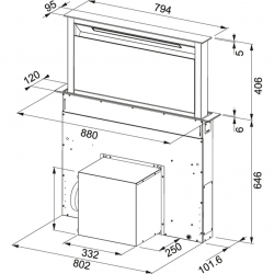 Okap kuchenny nablatowy DOWNDRAFT FDW 908 IB XS 110.0365.588