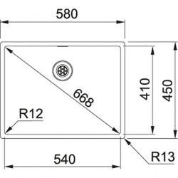 Zlewozmywak stalowy Franke BOX BXX 210/110-65 STAL SZLACHETNA JEDWAB 127.0453.660