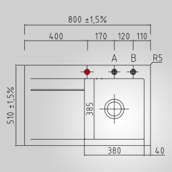 Zlewozmywak Systemceram STEMA 80 LEWA KOMORA NIGRA 50550187