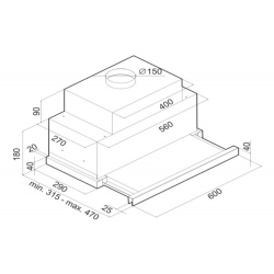 Okap kuchenny VDB Vector Pro Black 60