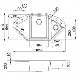 Zlewozmywak Elleci EASY CORNER Bianco Titano 68