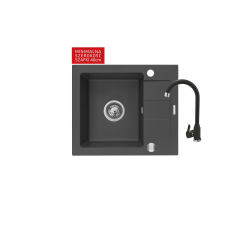 Zlew. SPARTA MINI (56x44) 1B 1D karbon + Bateria LUNGO