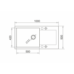Zlew. MIDO (100x50) 1B 1D szary beton + bateria Bello