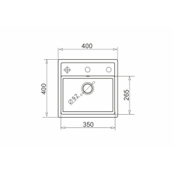 Zlew. CAMEA MINI (40x40) 1B beż - piaskowy