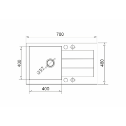 Zlew. SPARTA PLUS (78x48) 1B 1D, wanilia