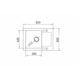 Zlew. MIDO (62x50) 1B 1D volcano + Bateria IDEA - Black Edition
