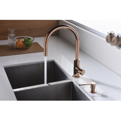 Bateria Blue Water Pori - inox różowe złoto