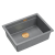 LOGAN 100 GraniteQ zlewozmywak silver stone 56x45x21,5 cm 1-komorowy podwieszany z syfonem manualnym miedziany