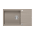 QUADRON EVAN 136 XL GraniteQ zlewozmywak z syfonem Push To Open 1-komorowy z/o (860x500x210; kom. 420x490) soft taupe / elementy stalowe
