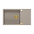 QUADRON EVAN 136 XL GraniteQ zlewozmywak z syfonem Push To Open 1-komorowy z/o (860x500x210; kom. 420x490) soft taupe / elementy złote