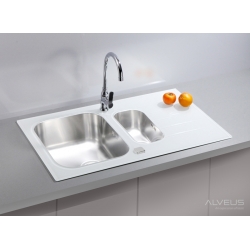 ALVEUS GLASSIX 20 zlewozmywak szklany biały odwracalny