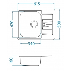 ALVEUS LINE 60 zlewozmywak stalowy MONARCH miedź