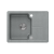 BABY JOHNNY 116 GraniteQ zlewozmywak granitowy silver stone (szary) 1-komorowy z/o (58x44x18), z syfonem i zaślepką stal szlachetna