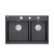 MARC 120 WORKSTATION GraniteQ zlewozmywak 2-komorowy 760*500*235 mm black diamond + syfon push to open + dozownik stal szcz.+ wkładka ociekowa+ Qmata