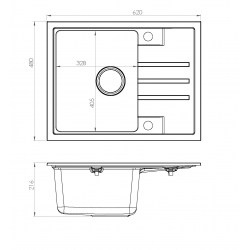 ALVEUS Zlewozmywak granitowy INTERMEZZO 30 beton