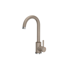 GO- MAX BEŻOWY zlewozmywak granitowy 1-k z/o (77x44x17,5) + bateria w kolorze + syfon manualny z zaślepką