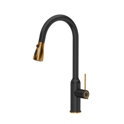 JESSICA Q LINE Pull out shower SteelQ pure carbon mat/Nano PVD miedź