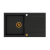 QUADRON EVAN 111 GraniteQ zlewozmywak z syfonem Push 2 Open 1-komorowy z/o (860x500x210) pure carbon / elementy miedziane