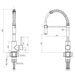 HELIX bateria kuchenna chrom-czarna