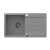 QUADRON JOHNNY 111 GraniteQ zlewozmywak granitowy silver stone 1-komorowy z/o (77x44x18,5), z syfonem i zaślepką stal szlachetna