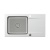 QUADRON EDWARD 111 Fusion HardRock alabaster z komorą stalową (780x440x190) z syfonem manualnym i zaślepką