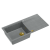 QUADRON EVAN 146 XL GraniteQ zlewozmywak z syfonem Push 2 Open 1-komorowy z/o (1000x500x210; kom. 420x480) silver stone / elementy złote
