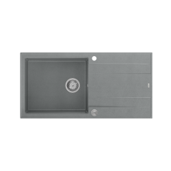 QUADRON EVAN 146 XL GraniteQ zlewozmywak z syfonem Push 2 Open 1-komorowy z/o (1000x500x210; kom. 420x480) silver stone / elementy stalowe