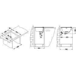 GLASSIX 10 UP PUSH POP-UP 3 1/2 860X500mm satyna - czarny