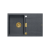 OWEN 111 GraniteQ zlewozmywak z syfonem Push 2 Open 1-komorowy z/o (760x500x215; kom. 330x430) black diamond / elementy złote