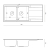 QUADRON EVAN 121 GraniteQ zlewozmywak z syfonem Push To Open 2-komorowy z/o (1160x500x210; kom. 420x340) black diamond / elementy miedziane
