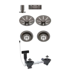 BLANCO Armatura Colour Unit korek automatyczny do zlewozmywaka 2-komorowego satin sark platinum 207 445