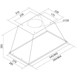 Okap podszafkowy Toflesz Linea Bravo Biały 86,4 cm