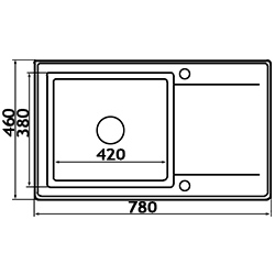 Zlewozmywak Pyramis KORFU 78x46 1B 1D beż piaskowy 070061001