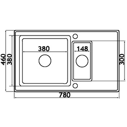 Zlewozmywak Pyramis KORFU 78x46 1 1/2B 1D beż piaskowy 070061601