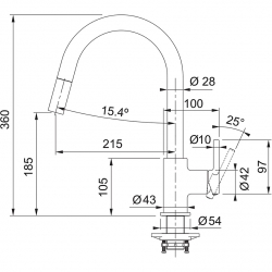 Bateria Franke LINA PULL-OUT orzech 115.0626.082