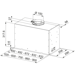 Okap podszafkowy FRANKE Box Flush Evo Basic FBFE BK A52 czarny 305.0729.555