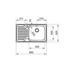 Zlewozmywak Teka CLASSIC MAX 1B 1D R X 11119200