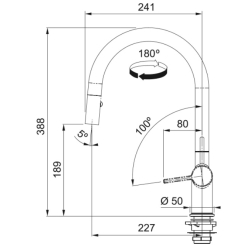 Bateria FRANKE ACTIVE J Pull Down 2 jets chrom 115.0653.401