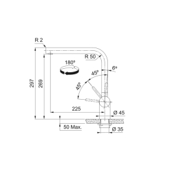 Bateria Franke Atlas Neo Stała wylewka złota 115.0681.241