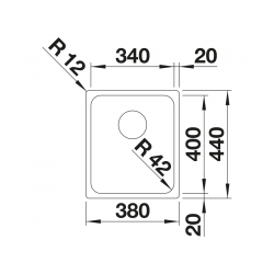 Zlewozmywak Blanco SOLIS 340-IF Stal szczotkowana, InFino 526 116