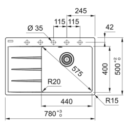 Zlewozmywak Franke Centro CNG 611-78 TL prawa komora czarny mat 114.0637.506
