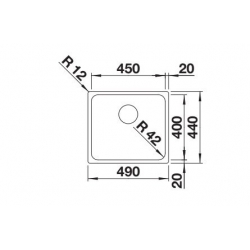 Zlewozmywak Blanco SOLIS 450-U Stal szczotkowana, InFino 526 120