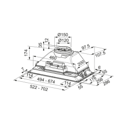 Okap kuchenny do zabudowy Franke Box FBI 705 GR 305.0599.533