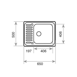 Zlewozmywak Teka CLASSIC 1B 1/2D 650 X MC 10119070